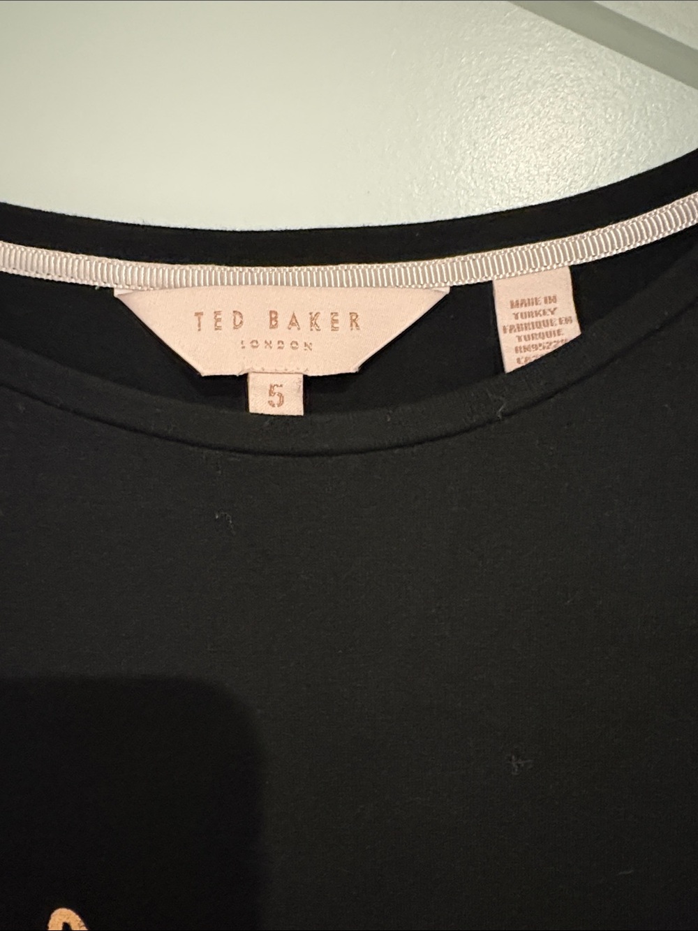 Ted Baker Black Short Sleeve Tee with Metallic Script - Picture 2 of 2